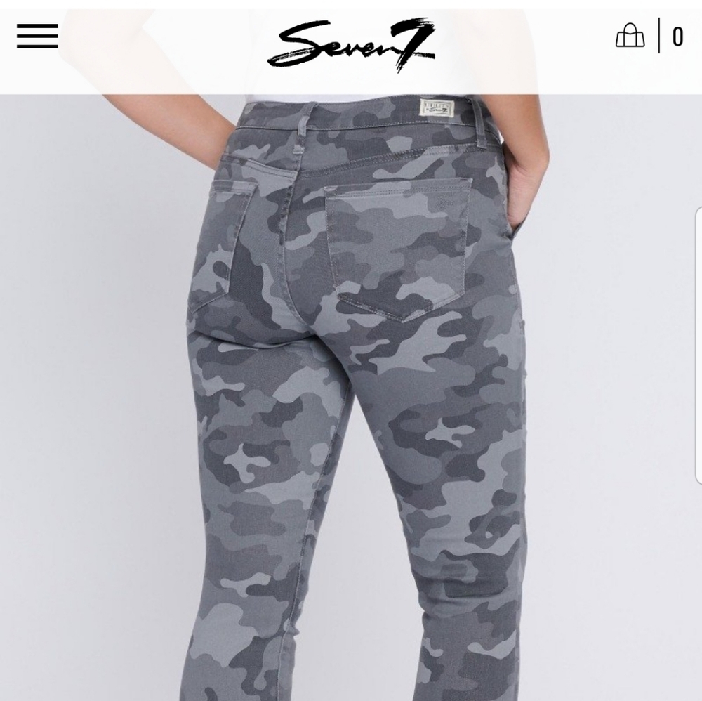 Seven7 Gray Skinny Jeans Modern Camo Size6